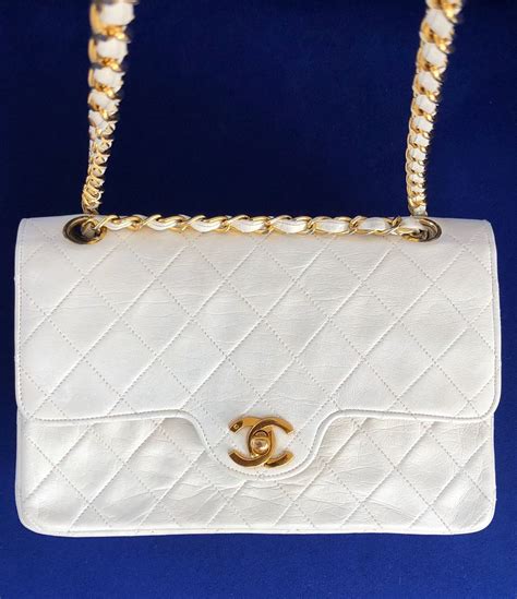 chanel white purse small|White Chanel bag vintage.